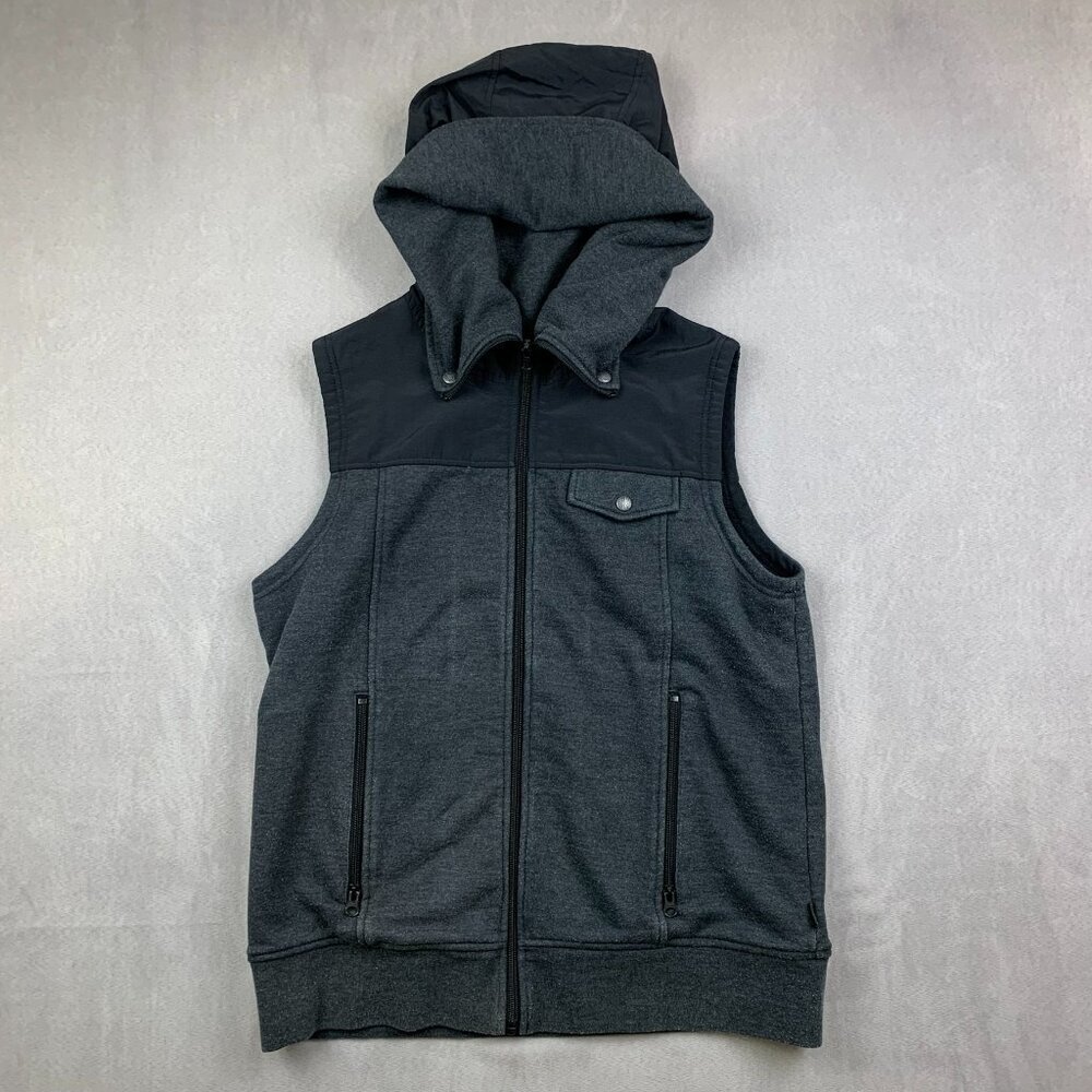 Burton Womens WB Starr Vest Large Gray Full Zip Sleeveless Sweater Jacket Hybrid